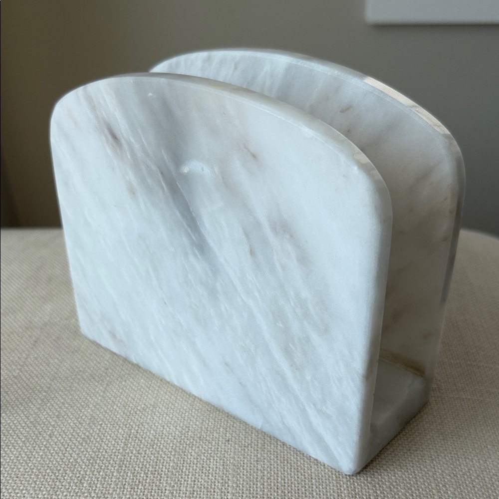 White Marble Napkin Holder